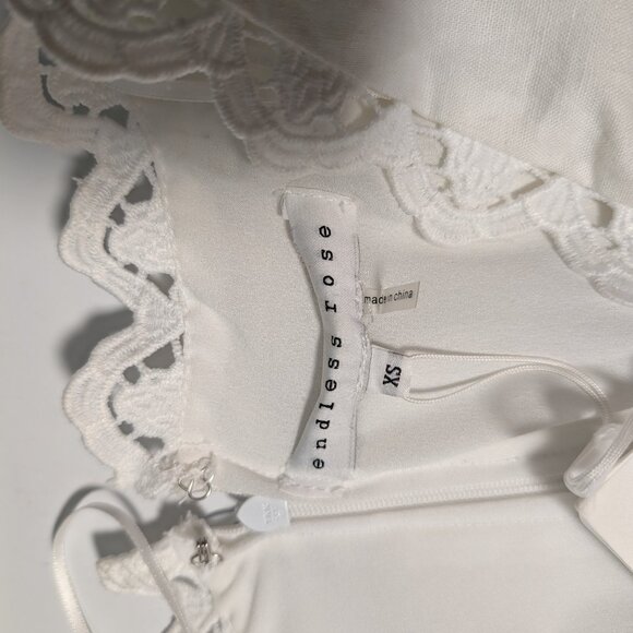NWT endless rose White Lace Fit-and-Flare Mini Dress XS - Picture 9 of 11